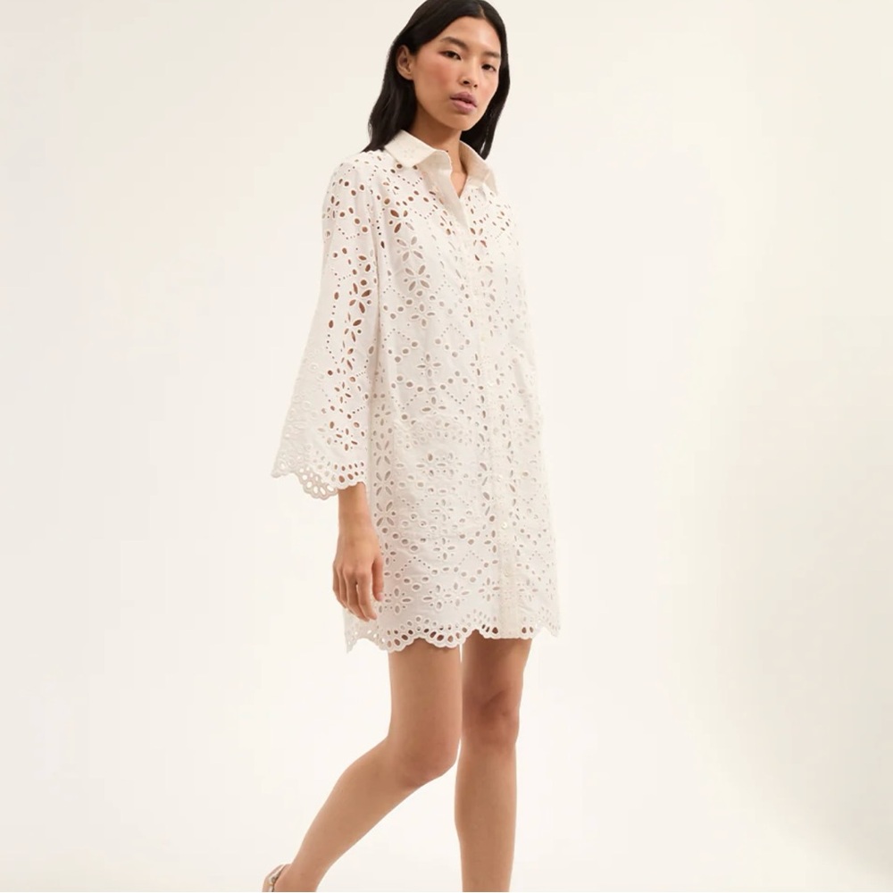 Veronica Beard Sumatra Cotton Eyelet Shirtdress